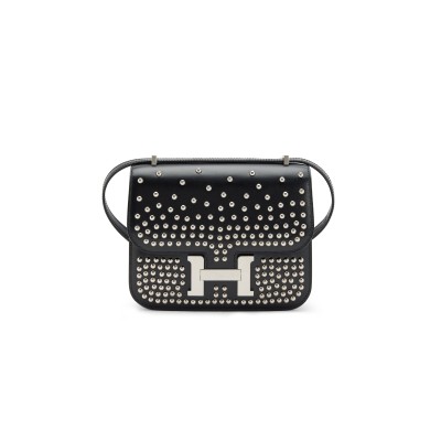 HERMES MASTER CONSTANCE 18 BLACK BOX PALLADIUM HARDWARE (19*15*4cm)